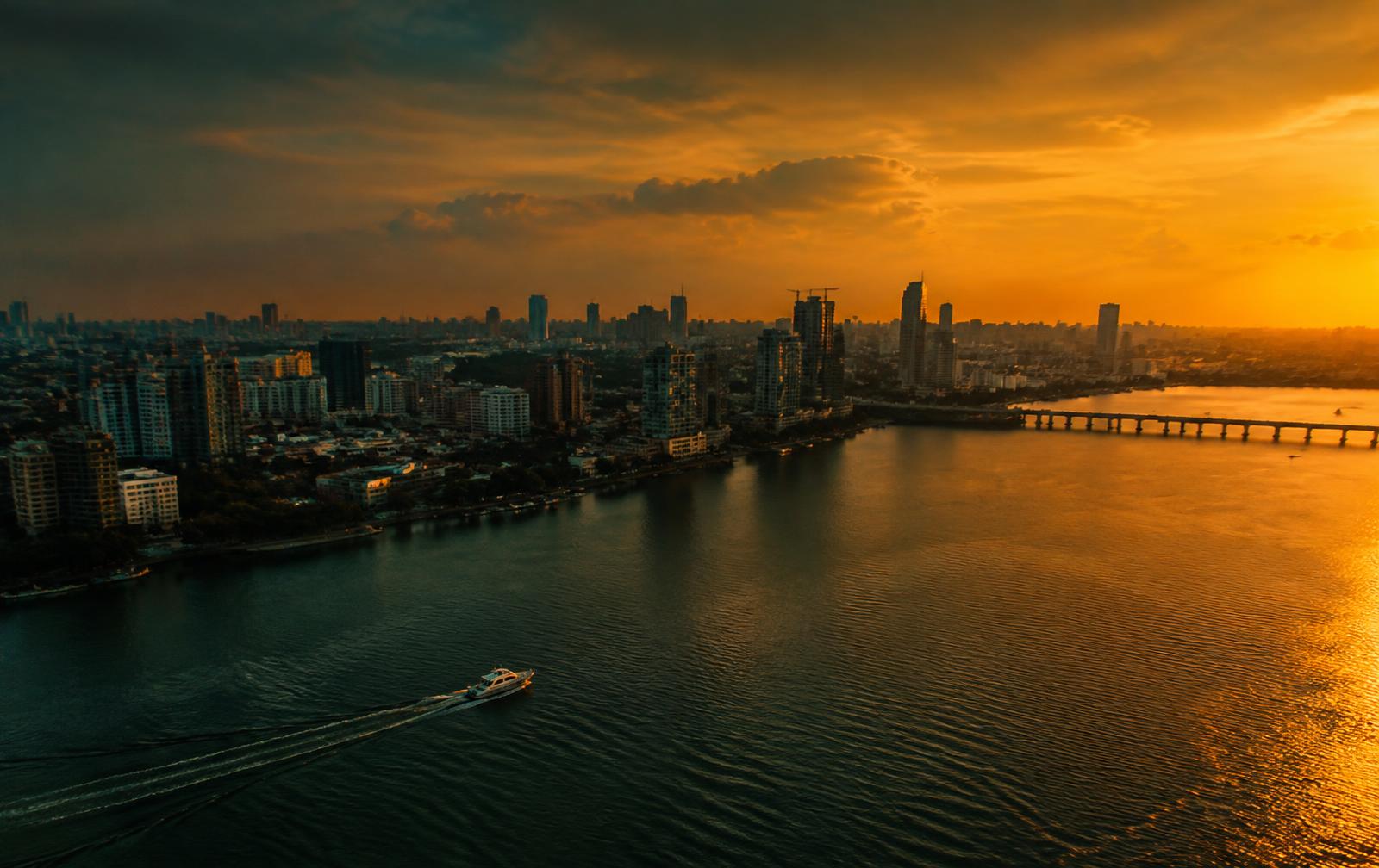 Lagos skyline at dusk